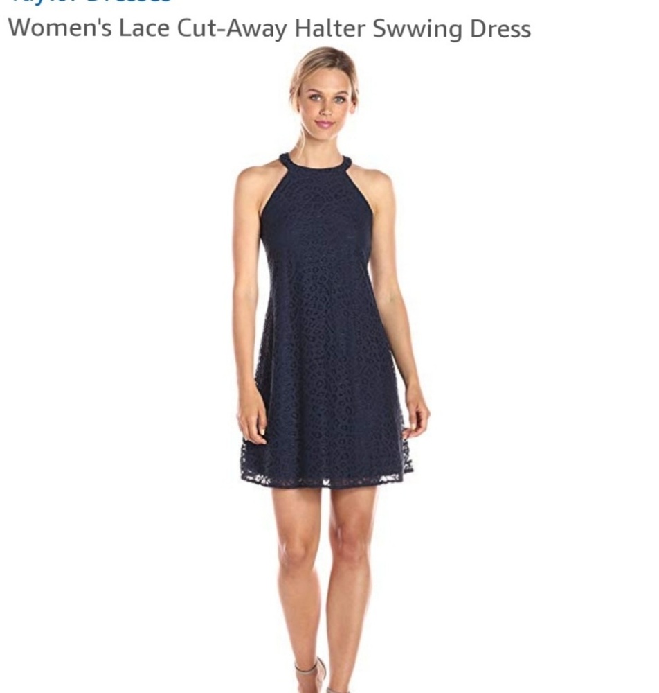 Taylor navy blue lace dress